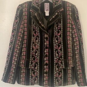 Vintage Zelda Beaded Embroidered Velvet Jacket Brown Olive 6